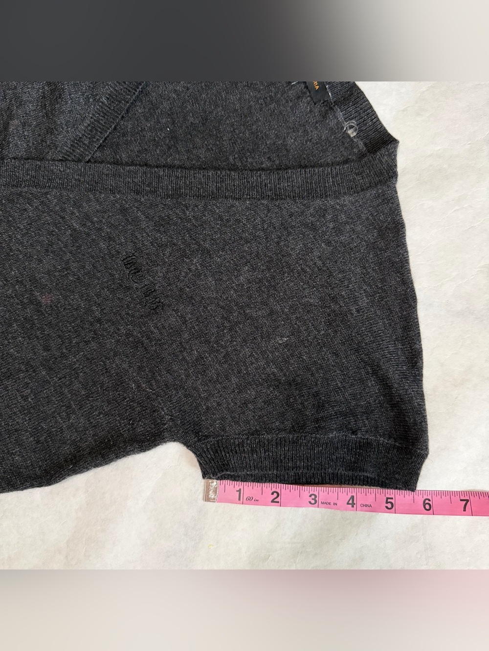 BCBGMaxAzria Charcoal Black Short-Sleeve Wrap Tunic with Side Tie - Picture 11 of 12